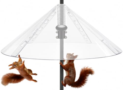 Squirrel Baffle,Squirrel Baffle for Bird Feeder Pole,19-Inch Squirrel-Proofs for Outdoor Shepherd's Hooks,Outside Pole Mount Squirrels Guard(Clear) 1 Pack. - color: Pole mount-White-1P