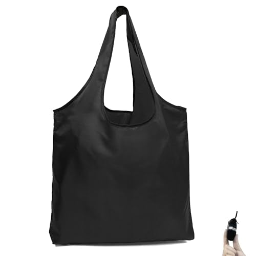BeeGreen Reusable Grocery Shopping Bag -Travel Tote Bag - Foldable Compact Sturdy Bags - color: Black, style: Standard Extra Large