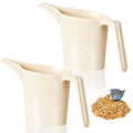 Relaxweex 2 Pcs Bird Seed Scoop, Pet Food Bird Seed Scoop Large Capacity Suitable Narrow Spout Suitable for Tube Feeders for Filling Avian Birds Feeders Small Animal Food (Beige) - color: beige