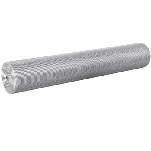 VEVOR Hardware Cloth, 1/4 inch 48in x 100 ft 23 Gauge, Hot Dipped Galvanized Wire Mesh Roll, Chicken Wire Fencing, Wire Mesh for Rabbit Cages, Garden, Small Rodents - size: 48"x100'