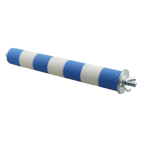 TAODAN 20x2.5cm Parrot Nail Grooming Stick Blue and White Bird Claw Grinding Sandstone Perch Suitable for Most Bird Coop