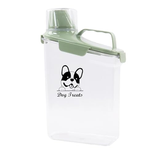 Dog Food Storage Container Airtight Portable Dog Food Container with Handled Lid and Pour Spout,Food Storage for Dog Dry Food Small Pet Food Container with Measuring Cup for Home, Travel,2.8L Green - color: GREEN-DOG