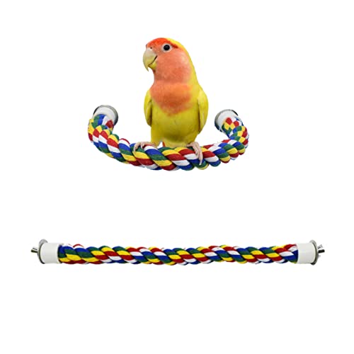 Bird Perch Rope Colorful Bird Spiral Rope Practical Parrot Toy Parrot Climbing Rope Cotton Rope Swing Bird Ladder Bridge for Large Medium Small Parrots (24 Inch)
