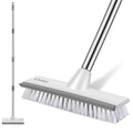 SetSail Floor Scrub Brush with 51-Inch Long Adjustable Handle 2 in 1 Scrape Brush Stiff Bristle Floor Scrubber for Cleaning Shower Bathroom Garage Kitchen Wall Deck Tub Tile | 2 in 1 Scrape Brush Stiff Bristle Floor Scrubber for Cleaning Shower Bathroom G
