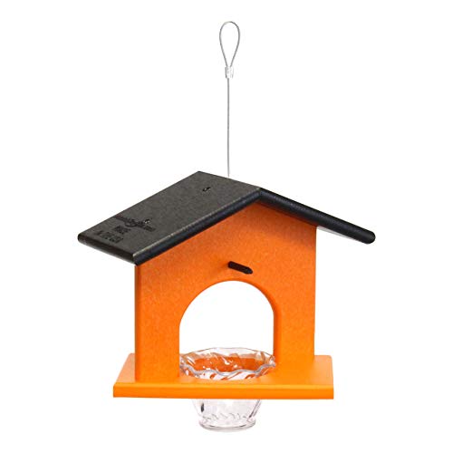 Oriole Bird Feeder, Poly Lumber Hanging Oriole Jelly Feeder (Black/Orange) - color: Black/Orange