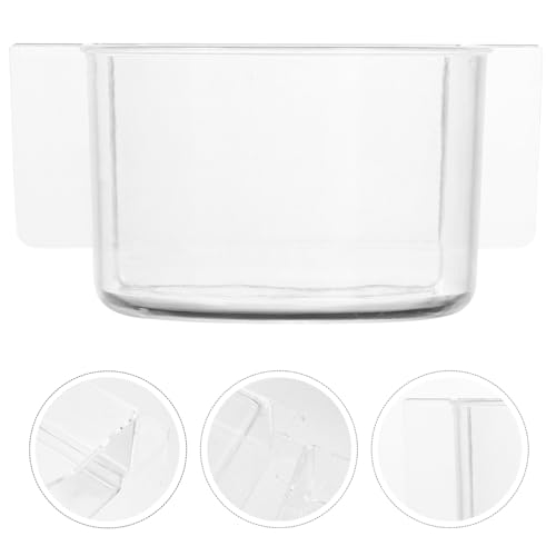 2Pcs Thickened Bird Food Bowl and Transparent Feeding Box for Parrots Plastic Bird Cage Accessories Easy to Install and Clean for Various Pet Birds
