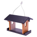 Bluebird Feeder - Poly Lumber - Hanging Blue Bird Feeder for Mealworms (Black and Cedar) - color: Black and Cedar