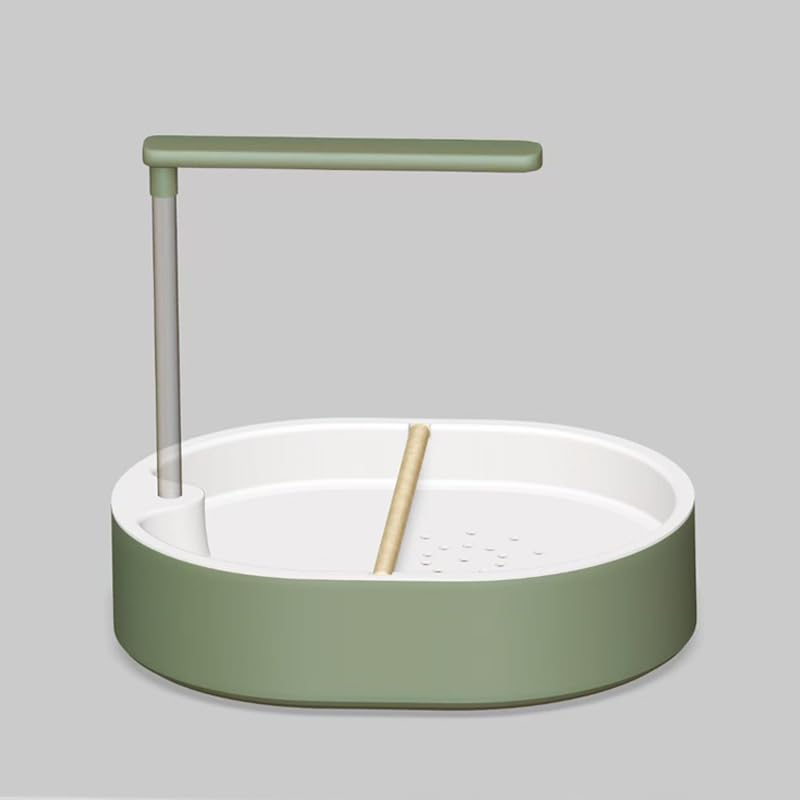 Bird Bath, Automatic Parrot Shower Bath, Birds Shower Bathtub with Running Water, Birdcage, Medium Birds Parakeet Budgies Cockatiels Conures Finches, Lovebird - color: Green Ellipse