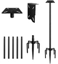 90 Inch Smart Bird Feeder Pole with 5-Prong Base, Adjustable Bird House Pole Mount Kit for Outdoors, Heavy Duty Bird Feeder Stand for Wild Birds Watching, Black - size: 90 INCH