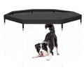 Artmalle Dog Playpen Top Cover Only, 8-Panel 24-Inch Octagonal Mesh, Black | Mesh top cover fits most 8-panel, 24-inch-wide octagonal dog pens, adding shade, airflow and jump-out protection. Cover only. - style: Top cover Black