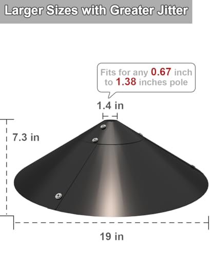 Metal Squirrel Baffle for Bird Feeder Pole, Outside Pole Mount Bird House Guard for Outdoor Shepherd’s Hook, 19 Inch, 1 Pack - size: Buckle-1pcs