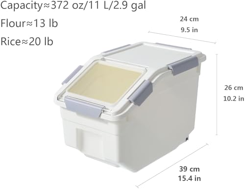 CITY BABY 2 Pack Airtight Flour Storage Container With Scoop,Dry Food, Sugar, Baking Supplies,Rice Container Set -BPA Free- Pet Food Storage Container,Dog Cat Birds Food Bin(13LB)
