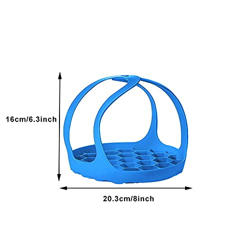 Silicone Sling Lifter, Cooker Sling With Handles Cooling Drying Rack Bakeware Sling Egg Steamer Rack for Cooking, Roasting, Drying(COLOR:Blue/8 Inch)