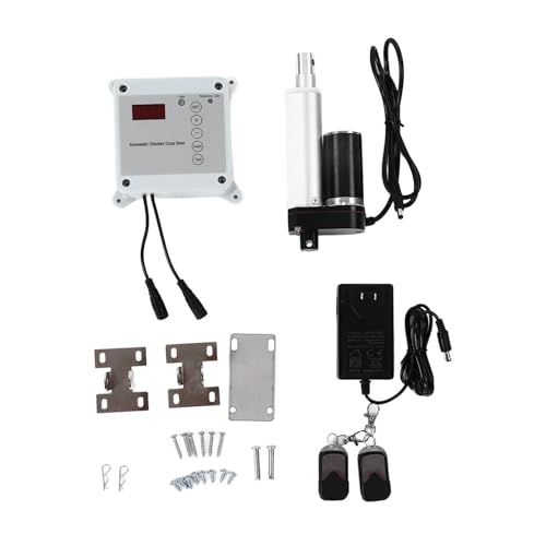 Automatic Chicken Coop Door Opener, 12VDC Timing Photosensitive Remote Control Kit for Hen House Auto Closer (US