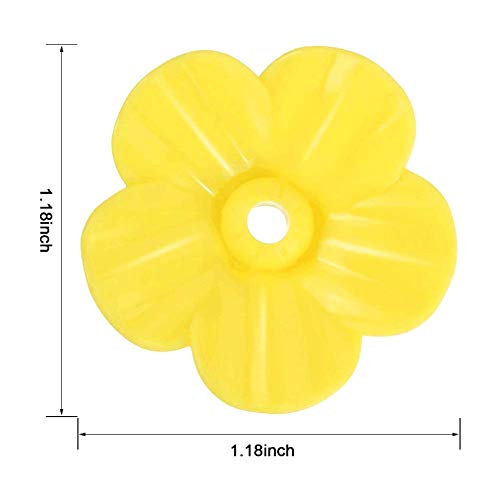 30 Pieces Hummingbird Feeders Replacement Flowers, Feeding Ports Replacement Bird Feeder Replacement Parts for Hummingbird Feeder Hanging Feeder - color: Yellow