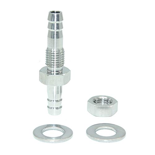 Beduan 1/4" Hose Barb Thru-Bulk Bulkhead Straight Hex Union Stainless Steel Fitting - size: 1/4" Hose Barb, style: Pack of 1