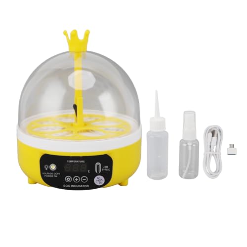 Luqeeg Mini Egg Incubator, Temperature Control Digital Incubators, 4 Eggs Candler Poultry Hatching Machine Eggs Poultry Hatching Machine for Chickens Ducks Pigeons (Auto Turning)