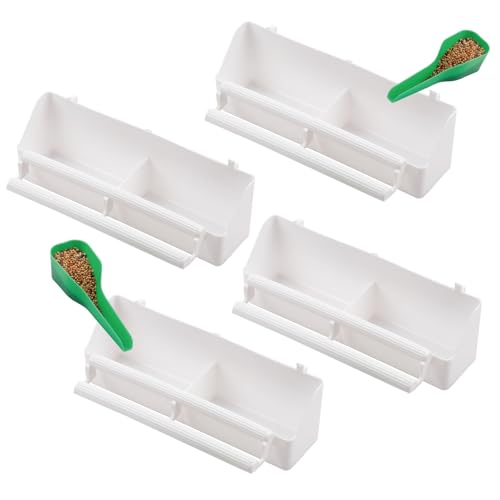 IBWell 4 Pack Bird Feeder for Cage Bird Food Bowl Parakeet Feeder Bird Water Parrot Feeder