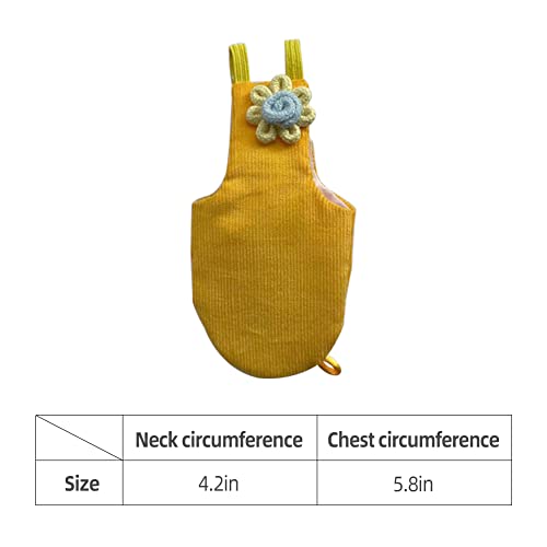 WAYUTO Pet Bird Diapers Cute Sun Flower Parrot Flight Suit with Elastic Strap Harness Equippable Washable Liners Cockatiel Clothes Nappy Light Weight Warm for Small Birds Cosplay Photo Prop - color: Yellow