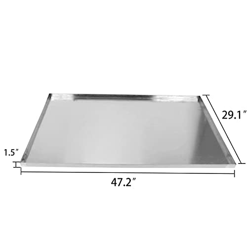 47"x29" Stainless Steel Replacement Tray for Dog Crate, Chew-Proof and Crack-Proof - size: 46.89x29.17