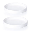 Phoenix Vine 10 Inch Plastic Plant Saucer Water Drip Tray, Heavy Sturdy Round Plant Drainage Tray for Indoors Outdoor, Set of 2, Matte White, 21-TY-10W-2 - size: 10"