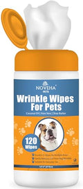 NOVEHA 120PCs - 5”x7” Large Dog Wipes | Wipes for Bulldog, French Bulldog, Pug, English Bulldog | Deodorizing, for Multiple Areas Removes Dirt, Wrinkles, Folds, Tear Stain, Tail Pockets & Paws - size: 120 Wrinkle Wipes
