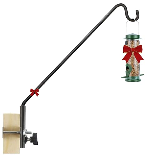 Extended Fence Deck Hook Rail Heavy Duty Bird Feeder Hook, Adjustable Plant Bracket for Bird Feeders, Planters, Suet Baskets, Lanterns, Wind Chimes and More - size: 43in Long Fence Hook-1 Pack