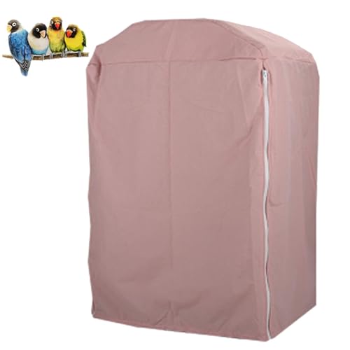 QBLEEV Birdcage Cover, Parrot Cage Night Cover Shade, Universal Cage Covers | Pet blackout windproof light-proof sleep reduces distractions night tear-resistant cloth without cage-14.1x18.5x26.7"(LxWxH） - color: Pink, size: 14.1"L X 18.5"W X 26.7"H