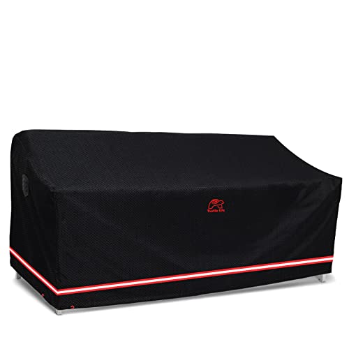 Patio Sofa Cover, Outdoor Heavy Duty Durable UV Water Resistant Anti-Fading Loveseat Cover with 2 Upgrade Air Vents and 2 Buckles, Black, 60" W x 35" D x 35" H - size: 60"W x 35"D x 35"H