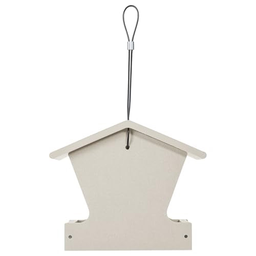Birds Choice GSHF100 Hopper Feeder, Hanging Bird Feeder, Small, Sea Salt | Made in the USA, Recycled Plastic Construction, Simple to Fill, Weather-Resistant for Year-Round Backyard Use - color: White
