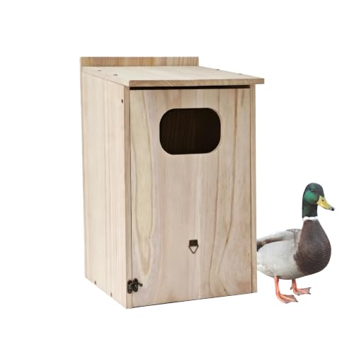 Wood Duck House, Sturdy Weather-Resistant Nesting Box and Shelter | 17x10x10 Inches, Weather-Resistant, for Ducks, Hooded Mergansers & Waterfowl, Ideal for Outdoor Ponds, Wetlands & Backyards