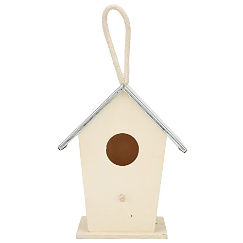 Wooden Bird House, Bluebird Nesting Box with Predator Guard and Weathered Finish for Outdoor Garden Decoration