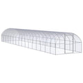 Large Galvanized Steel Chicken Coop 118x118x79in Spacious Weatherproof Poultry Run for Backyard Farming Duck Hen House Silver B - color: Silver-B, size: 118.1 x 118.1 x 78.7 in (W x L x H)