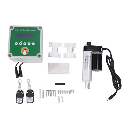 Haofy Automatic Chicken Coop Opener Linear Actuators Electric Poultry House Door Motor Kit with Light, Automatic Chicken Coop Door Opener,Closer (US Plug)