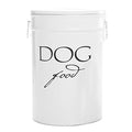 Harry Barker Classic White Dog Food Storage Canister – Large, Airtight Stainless Steel Pet Food Container, Holds Up to 40 lbs Dry Dog Food, Kitchen Counter & Pantry Storage - White - color: White