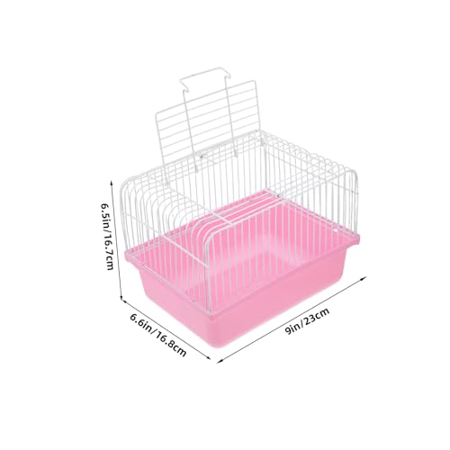 Garneck Portable Birdcage for Small Animals Lightweight Travel Cage Transparent Observation Window for Lovebirds Parakeets and Cockatiels for Home and Travel Use - color: Pink