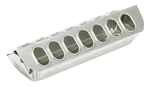 Little Giant® Slide-Top Poultry Ground Feeders | Galvanized Feeding Trough Tray | Durable and Lightweight Chicken Feeder | Made in USA | 12 Inches - size: 12 Inch