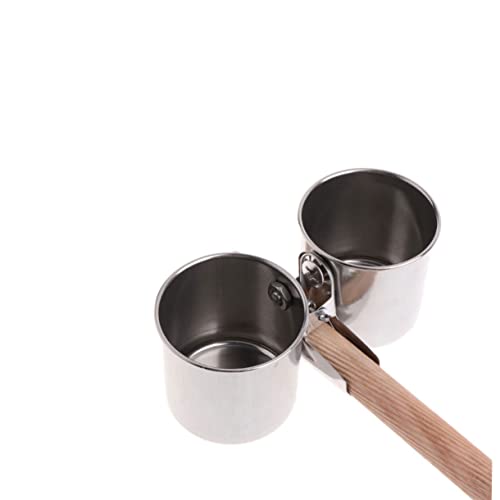 2Pcs Stainless Steel Birds Feeder Drinking Bowl Water Cup for Parrots Macaws and Other Birds Durable Clip Feeding Bowls for Easy Access and Cleaning