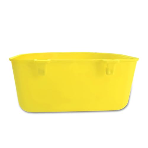 Pet Feeder Bowl, 25oz Pink Plastic Cage Mounted Container for Birds and Small Animals, Indoor Outdoor Use with Wire Mesh Attachment (5, Yellow) - color: YELLOW