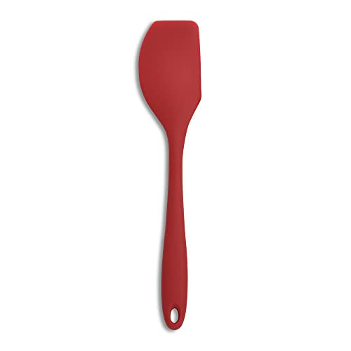 Mrs. Anderson’s Baking Silicone Scraper Spatula, Flexible And Nonstick, One-Piece Design, Red, For Mixing, Folding, Scraping, Baking, And Cooking - color: Red, size: 11.25-Inch, Scraper