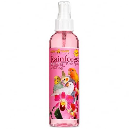 King's Cages Rainforest Pink Mist 8 oz. Bath Spray Hawaiian Hibiscus Scent for Small Bird Feather Conditioning and Daily Grooming Use - size: Pack of 1