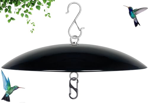13" Bird Feeder Rain Guard, Hummingbird Feeders Shade Dome Cover, Hanging Baffle for Bird Feeder Pole,Smart Birds Feeder Umbrella (Black), 1 Pack - color: Black, size: 13Inch / 1 Pack