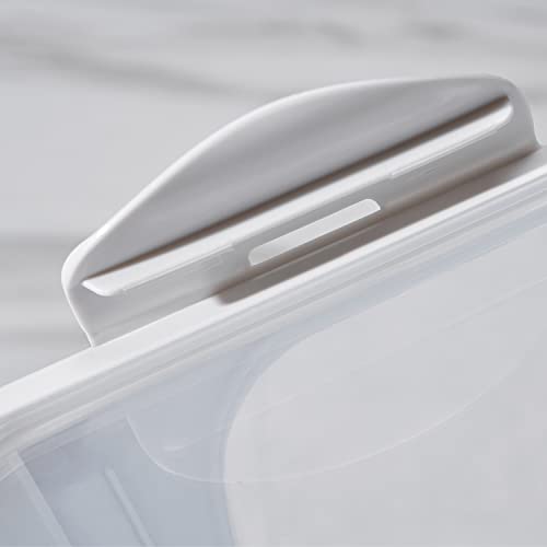 15 Liter / 30 lbs Rice Storage Container with Measuring Cup, BPA free, For Rice | Grain | Pet Food | Flour, 2 counts, Clear