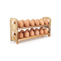 Yuoyar Wooden Fresh Egg Holder Countertop Stackable egg storage
