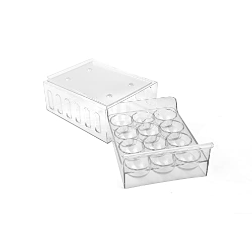 Mind Reader Egg Storage Drawer for Refrigerator, Fridge Organizer, Stackable, Bin, 6.75"L x 8.75"W x 3.5"H, Set of 2, Clear
