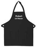 Made in the USA Personalized Embroidered Premium Adult Apron for Men Women Fathers Mothers Day Kitchen BBQ Grilling Gift - color: Black, size: Long