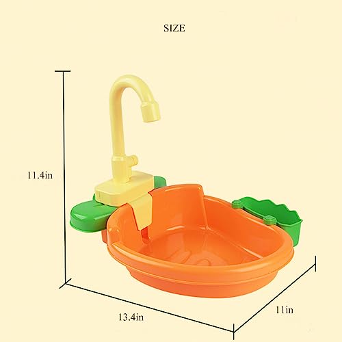 Parrot Bath Shower, Bird Bath for Cage, Automatic Bird Bathtub Pet Bath Pool with Faucet, Bird Fountain Swimming Pool Toy Bath Shower Water Dispenser for Ferret, Love Bird, Goldfinch (Orange) - color: Orange