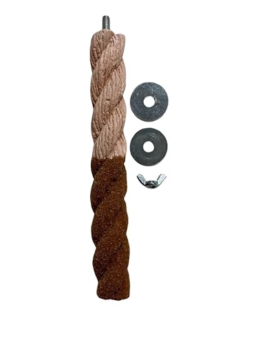 Polly's Sand-E-Rope Safety Bird Perch Toy-Trims Nails & Beak-Promotes Healthy Feet-Safe Non-Toxic-Bird Supplies for Bird Cages (Brown, Small) - color: Brown, size: Small