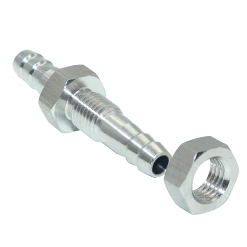 Beduan 1/4" Hose Barb Thru-Bulk Bulkhead Straight Hex Union Stainless Steel Fitting(Pack of 2) - size: 1/4" Hose Barb, style: Pack of 2