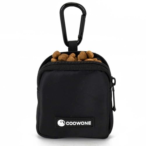 Waterproof Dog Treat Pouch, Dog Training Treat Pouch Built in Poop Bag Dispenser Adjustable Shoulder Bag (BLK) (BLK) - color: BLK
